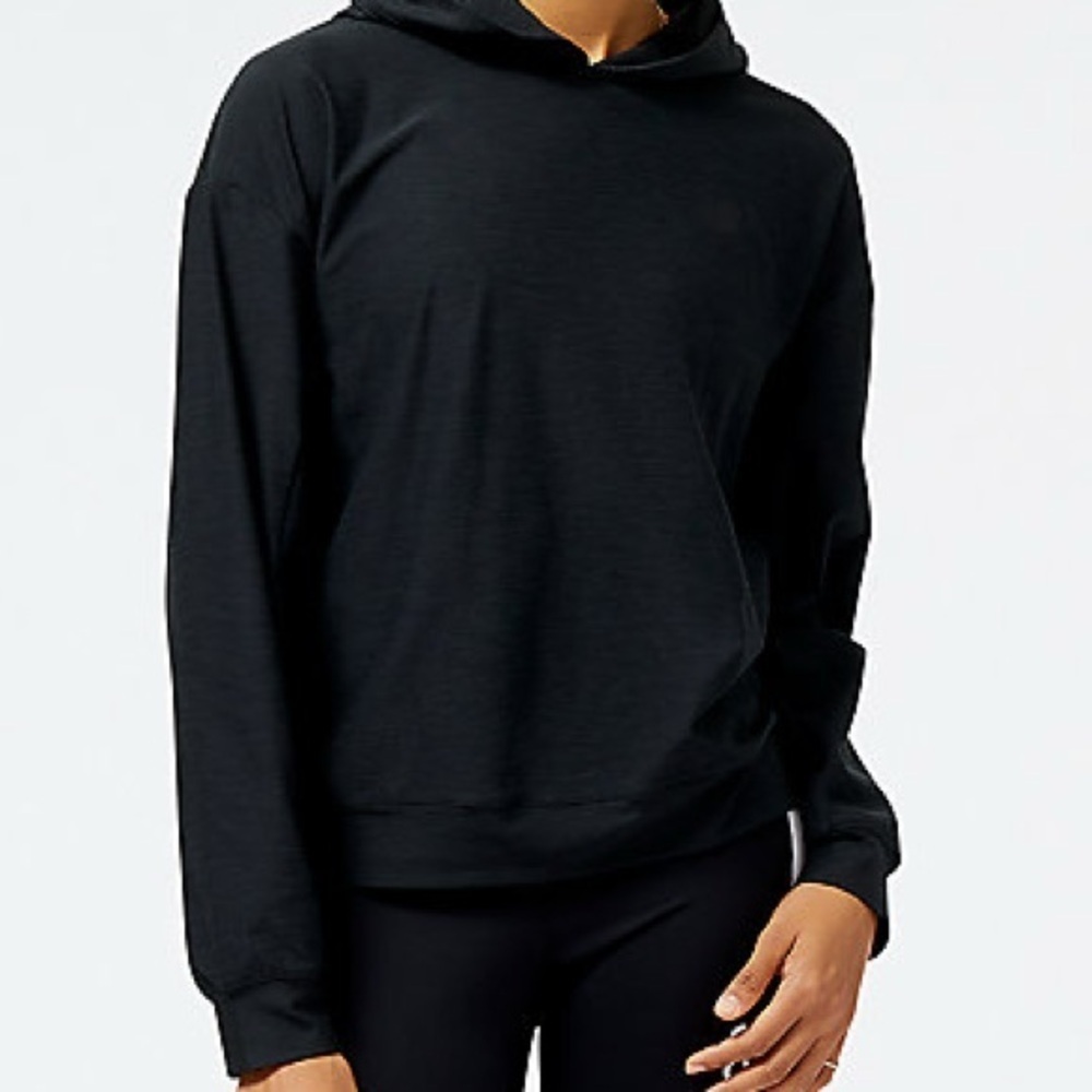 New Balance Women’s Tech Training pullover hood Space Dye Layer Large Black NWT